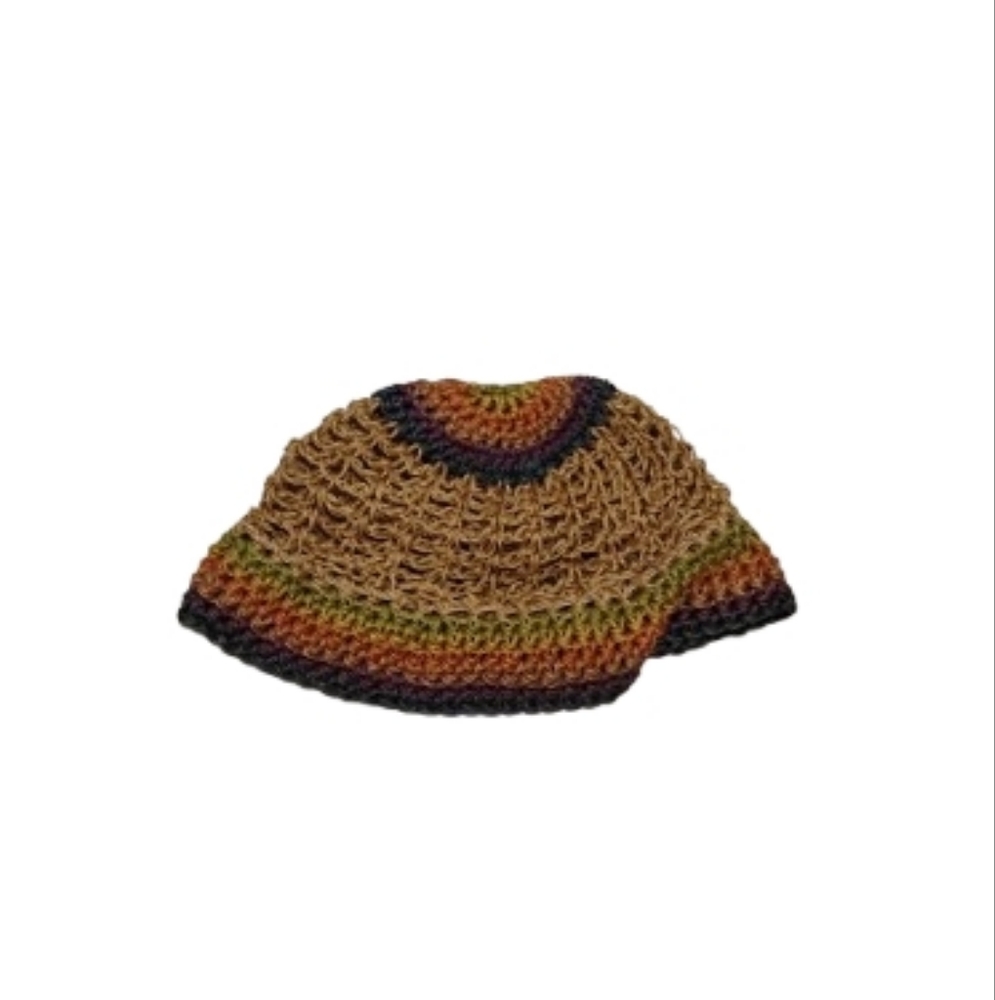 Vintage 1970s Multicolored Crochet Floppy Hat - Picture 1 of 3